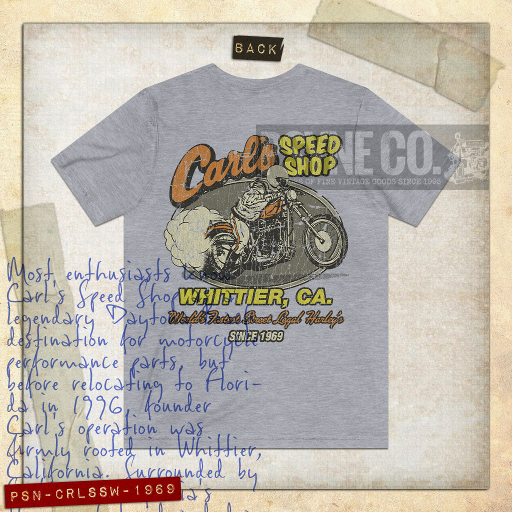Carl's Speed Shop Whittier 1969 F/B Vintage Men's T-Shirt