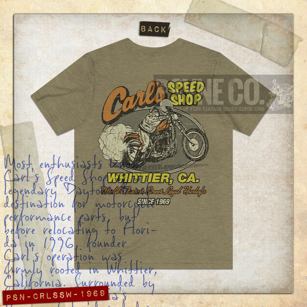 Carl's Speed Shop Whittier 1969 F/B Vintage Men's T-Shirt