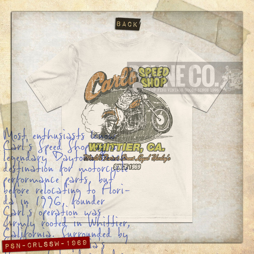 Carl's Speed Shop Whittier 1969 F/B Vintage Men's T-Shirt