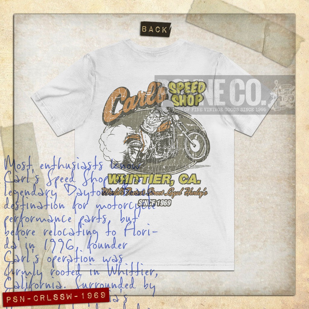 Carl's Speed Shop Whittier 1969 F/B Vintage Men's T-Shirt
