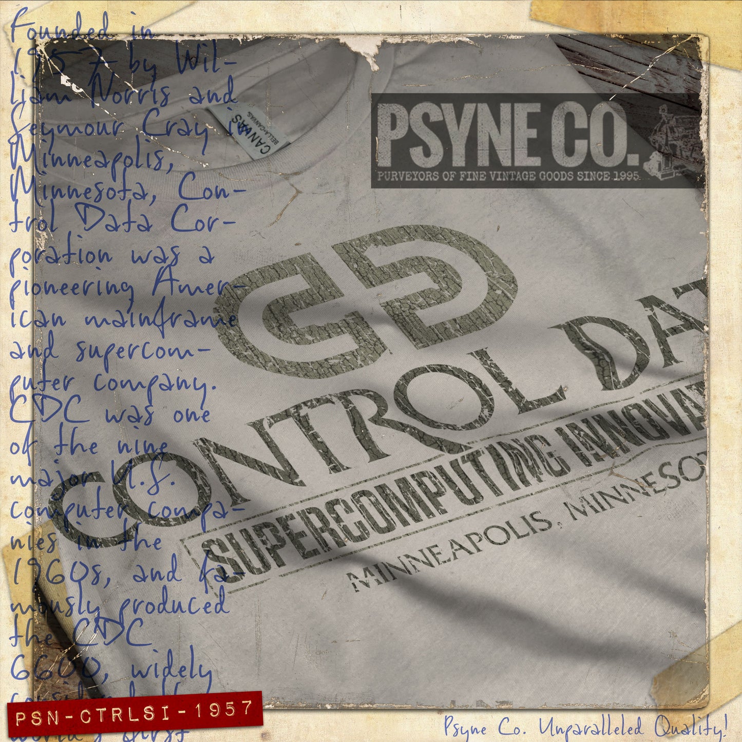 Control Data Supercomputing Innovation 1957 Vintage Men's T-Shirt