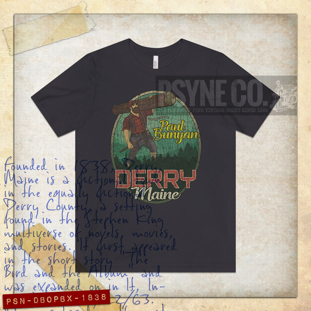 Derry, Maine Birthplace of Paul Bunyan 1838 Vintage Men's T-Shirt