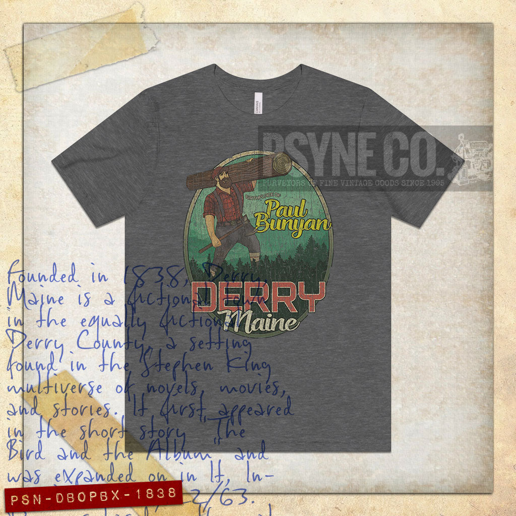 Derry, Maine Birthplace of Paul Bunyan 1838 Vintage Men's T-Shirt