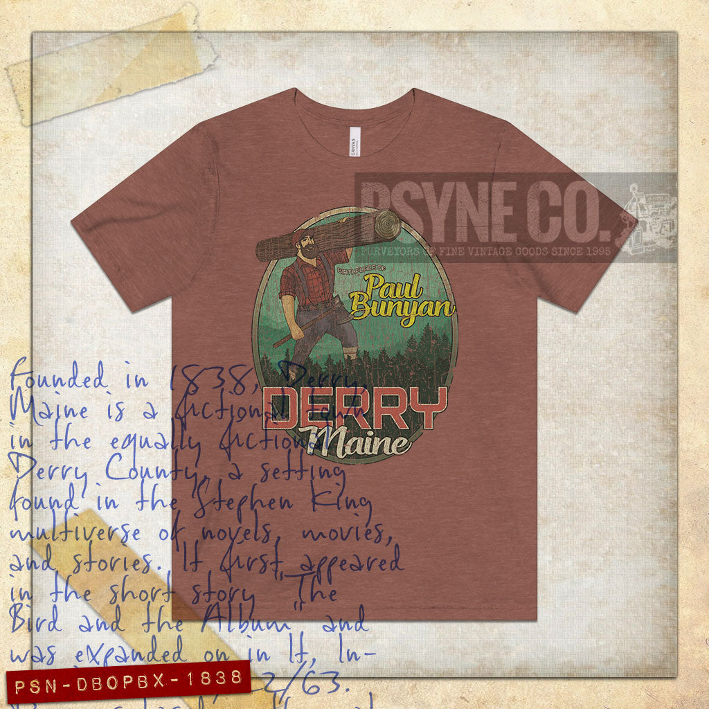 Derry, Maine Birthplace of Paul Bunyan 1838 Vintage Men's T-Shirt