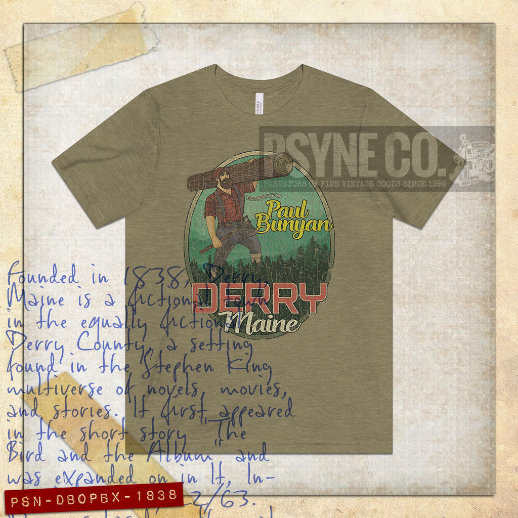 Derry, Maine Birthplace of Paul Bunyan 1838 Vintage Men's T-Shirt