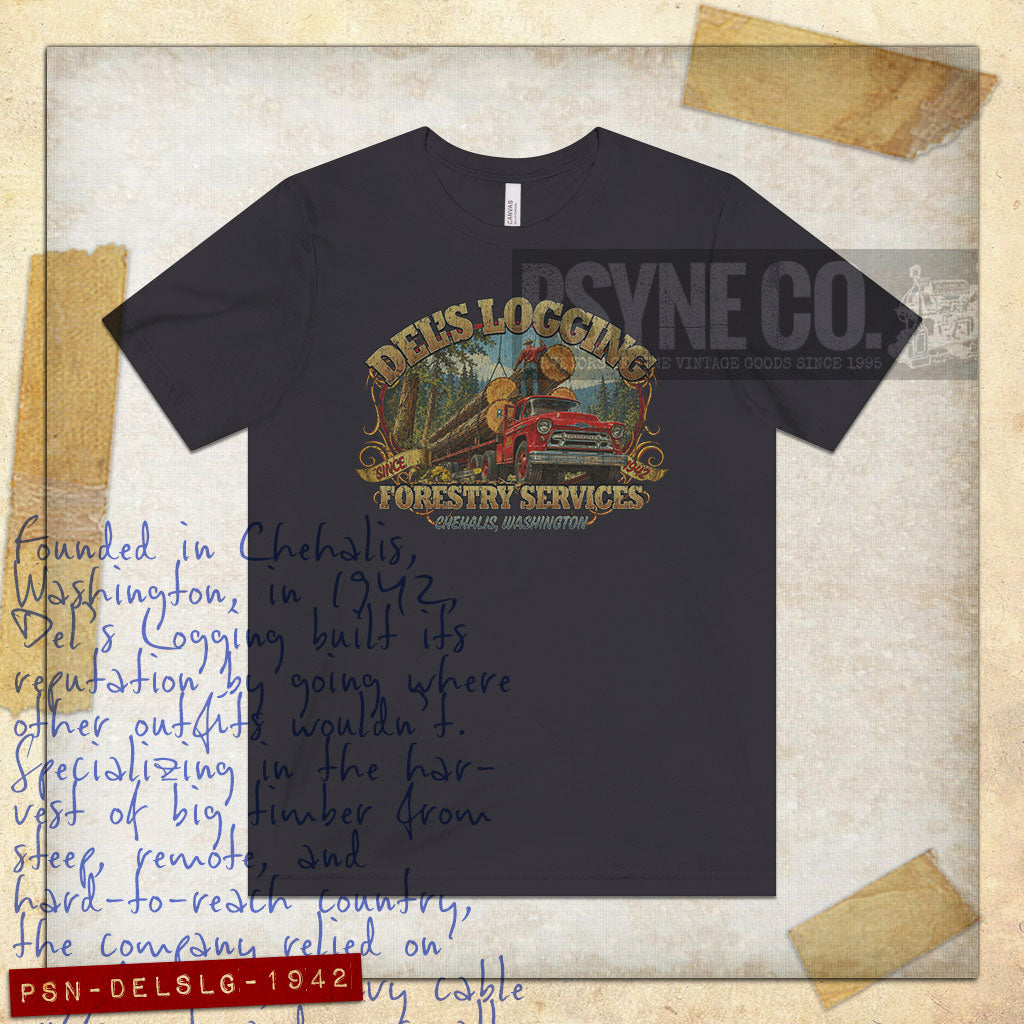 Del’s Logging Chehalis 1942 Vintage Men’s T-Shirt