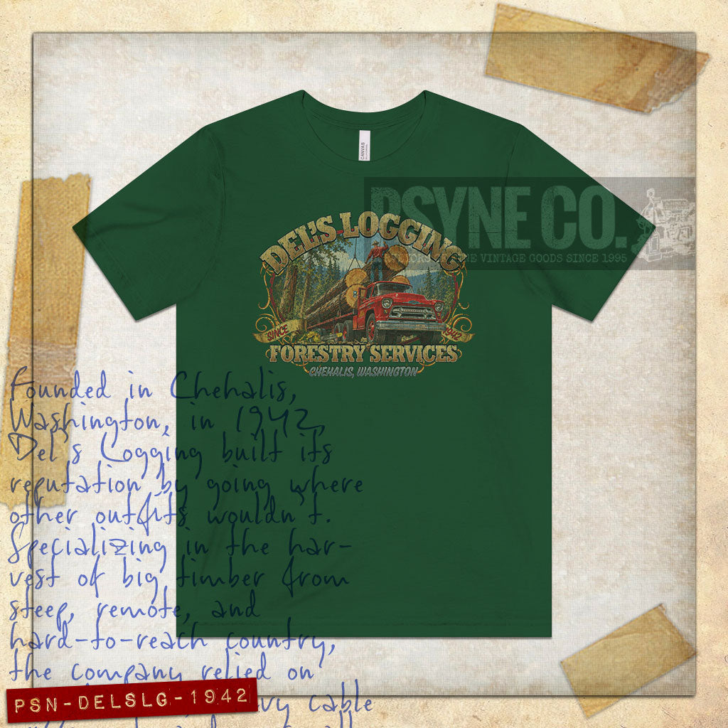 Del’s Logging Chehalis 1942 Vintage Men’s T-Shirt
