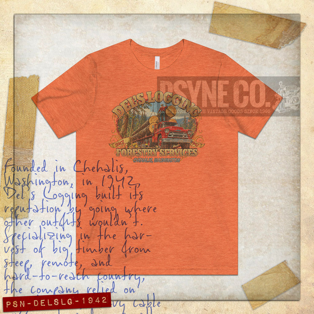 Del’s Logging Chehalis 1942 Vintage Men’s T-Shirt