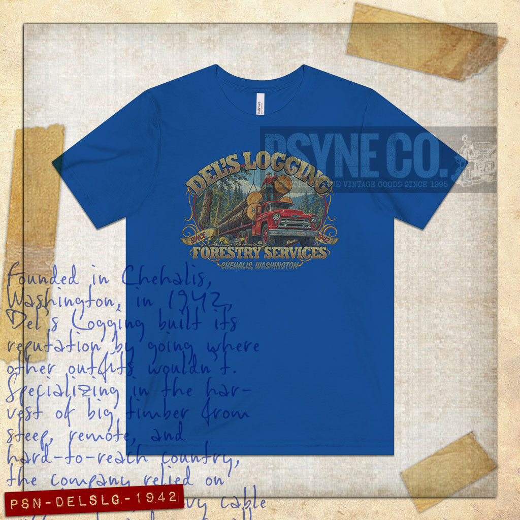Del’s Logging Chehalis 1942 Vintage Men’s T-Shirt
