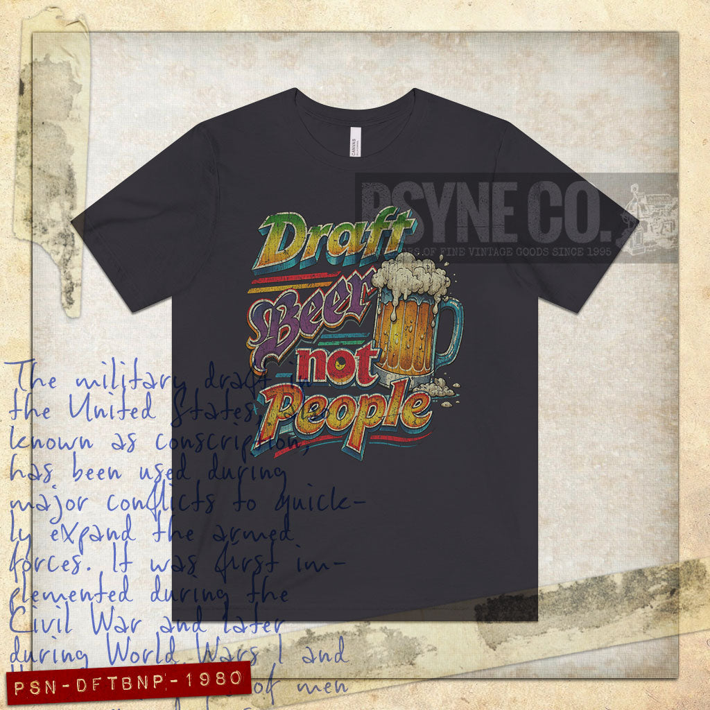 Draft Beer Not People 1980 Vintage Men's T-Shirt