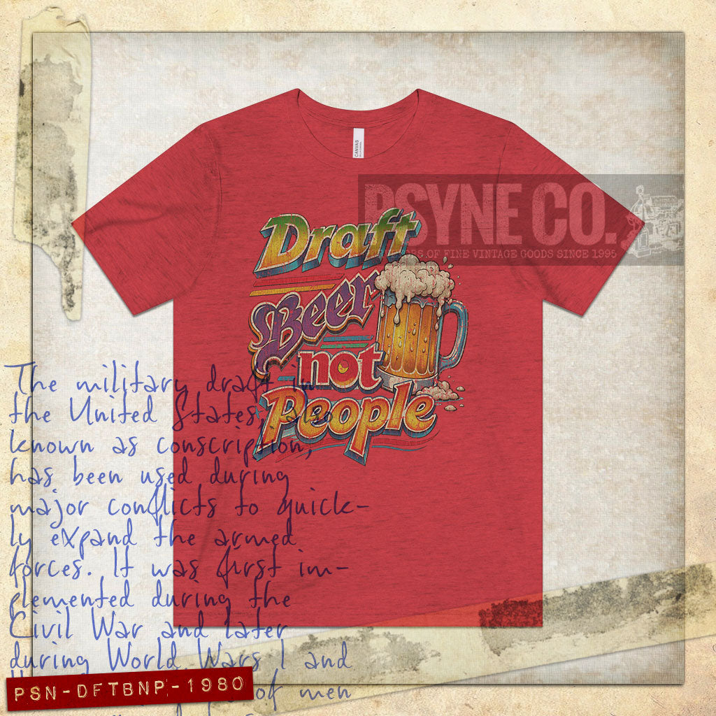 Draft Beer Not People 1980 Vintage Men's T-Shirt