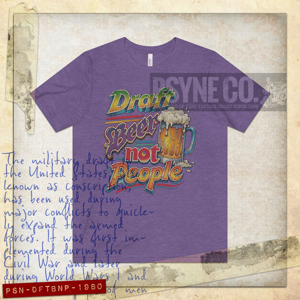 Draft Beer Not People 1980 Vintage Men's T-Shirt