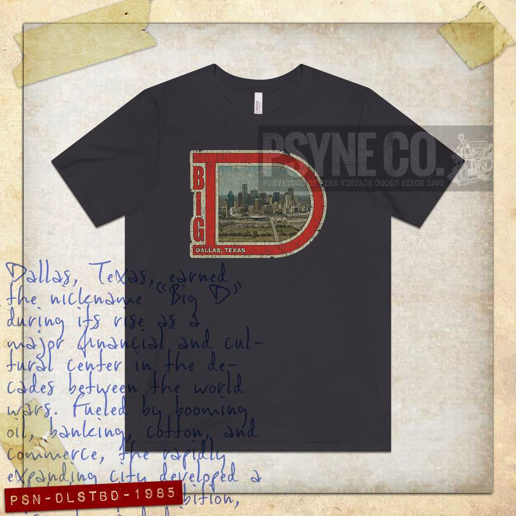 Dallas 'Big D' Texas 1985 Vintage Men's T-Shirt