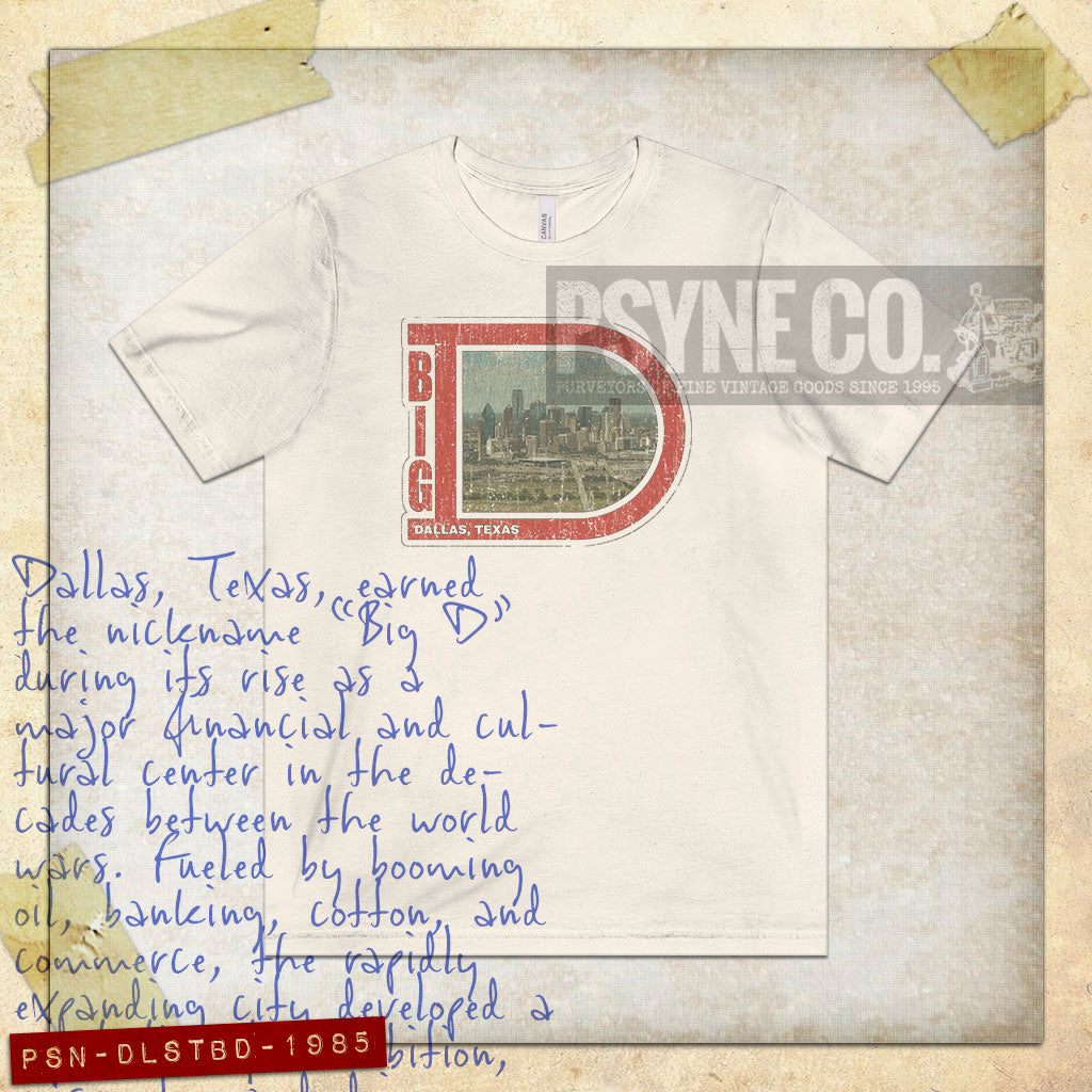 Dallas 'Big D' Texas 1985 Vintage Men's T-Shirt