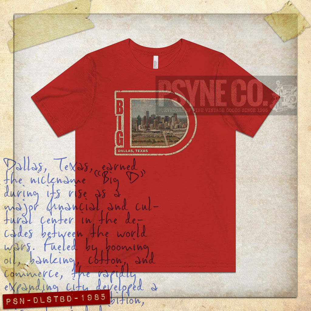 Dallas 'Big D' Texas 1985 Vintage Men's T-Shirt