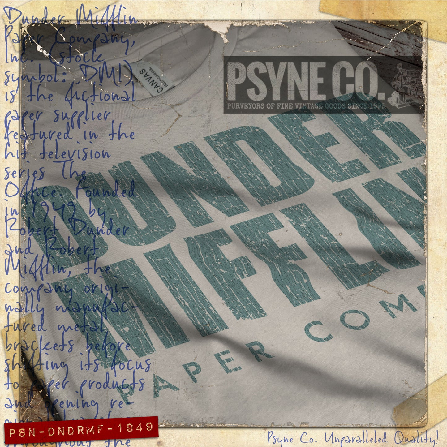 Dunder Mifflin Paper Company 1949 Vintage Men's T-Shirt