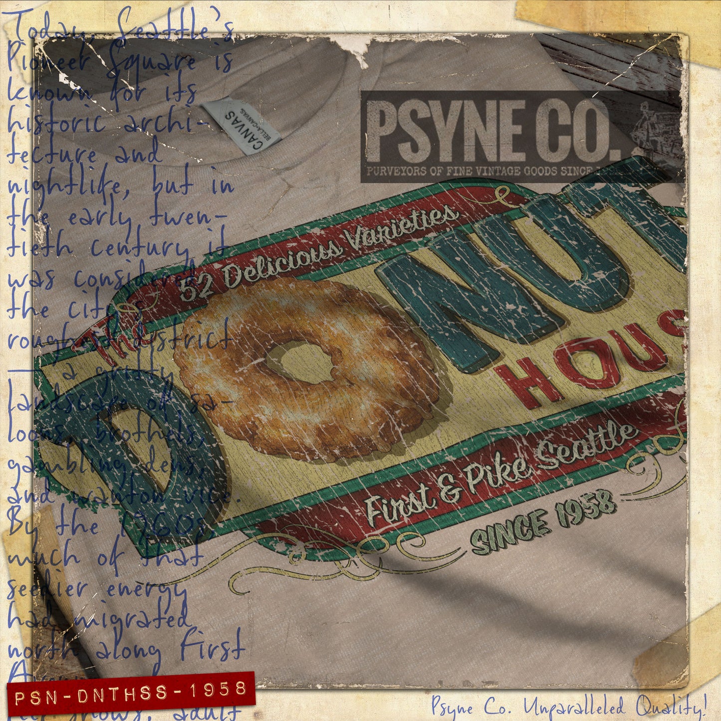 The Donut House Seattle 1958 Vintage Men's T-Shirt