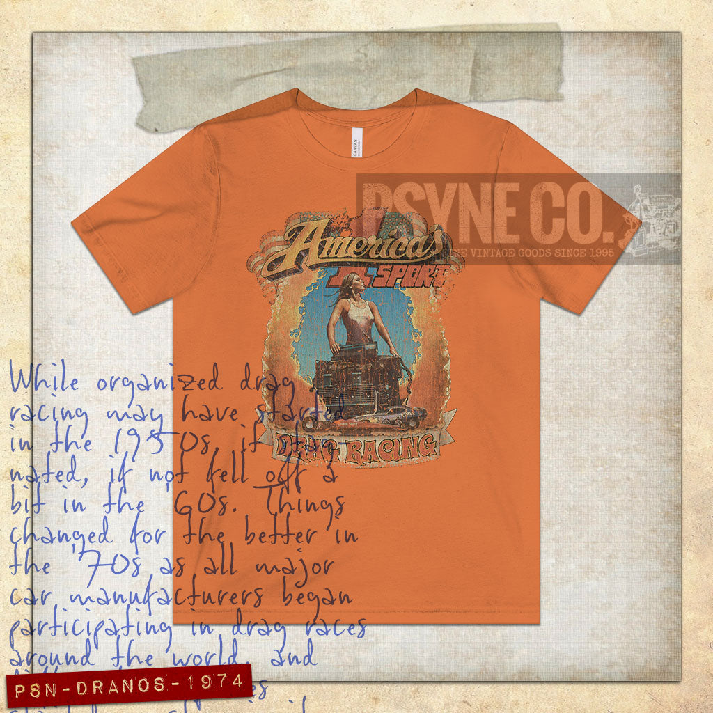 Drag Racing America's #1 Sport 1974 Vintage Men's T-Shirt