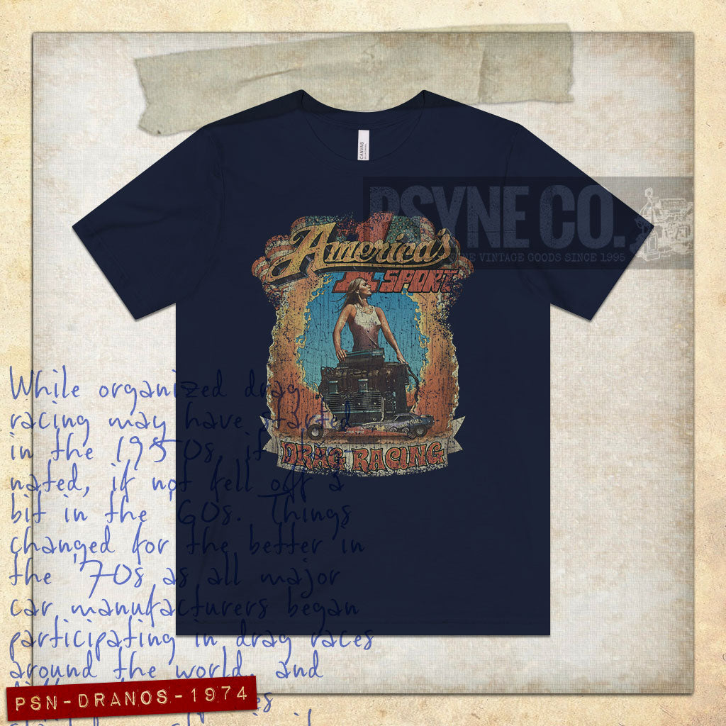 Drag Racing America's #1 Sport 1974 Vintage Men's T-Shirt