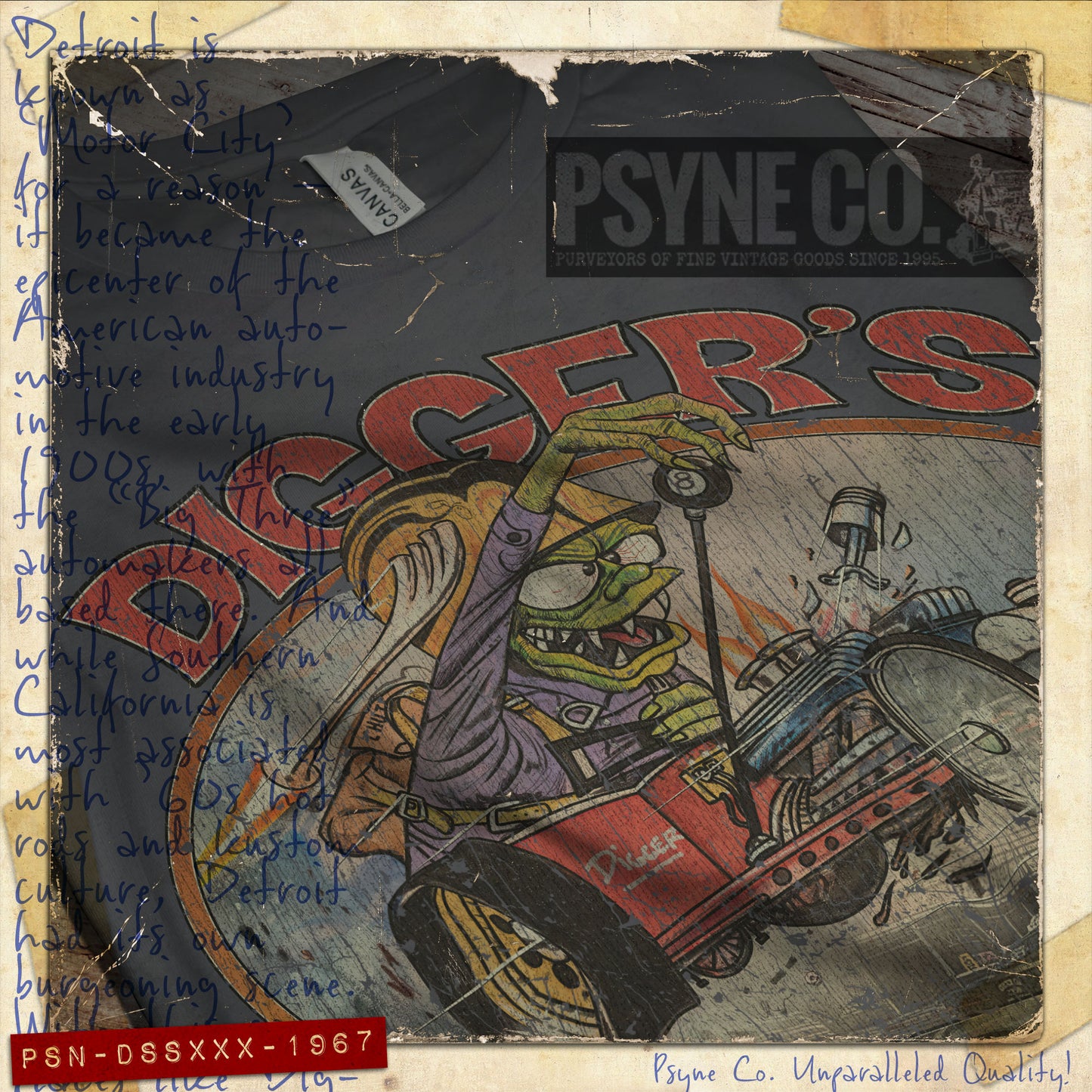 Digger's Speed Shop 1967 Vintage Men's T-Shirt