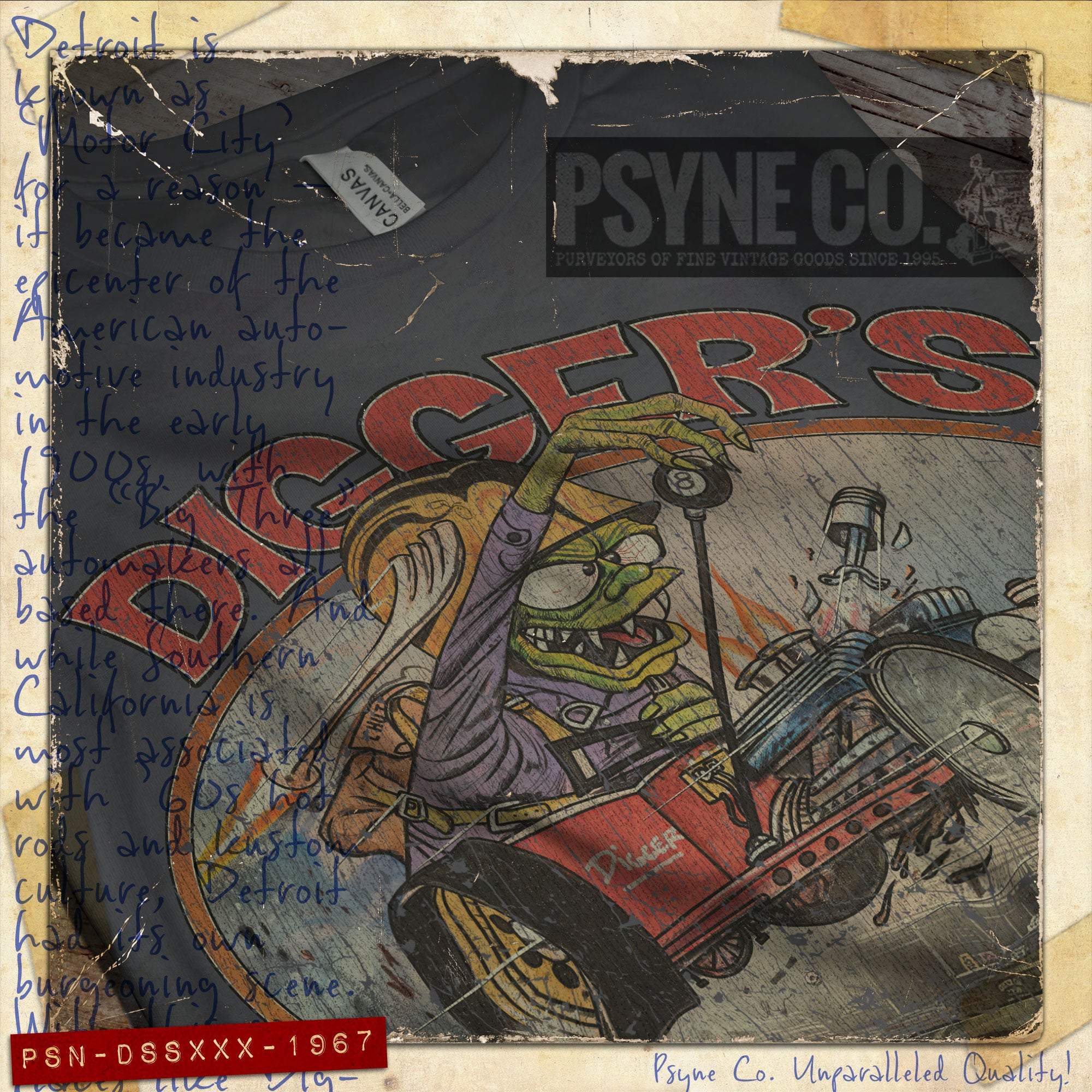 Digger's Speed Shop 1967 Vintage Men's T-Shirt