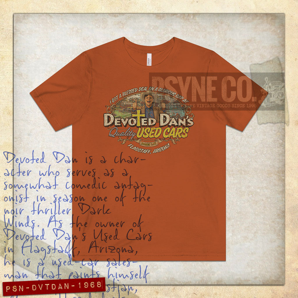 Devoted Dan's Used Cars 1968 Vintage Men's T-Shirt