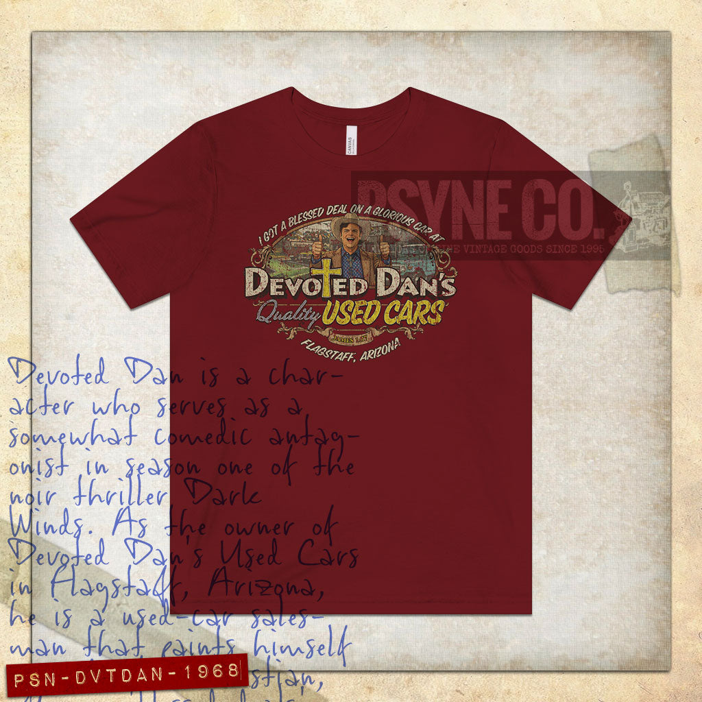 Devoted Dan's Used Cars 1968 Vintage Men's T-Shirt