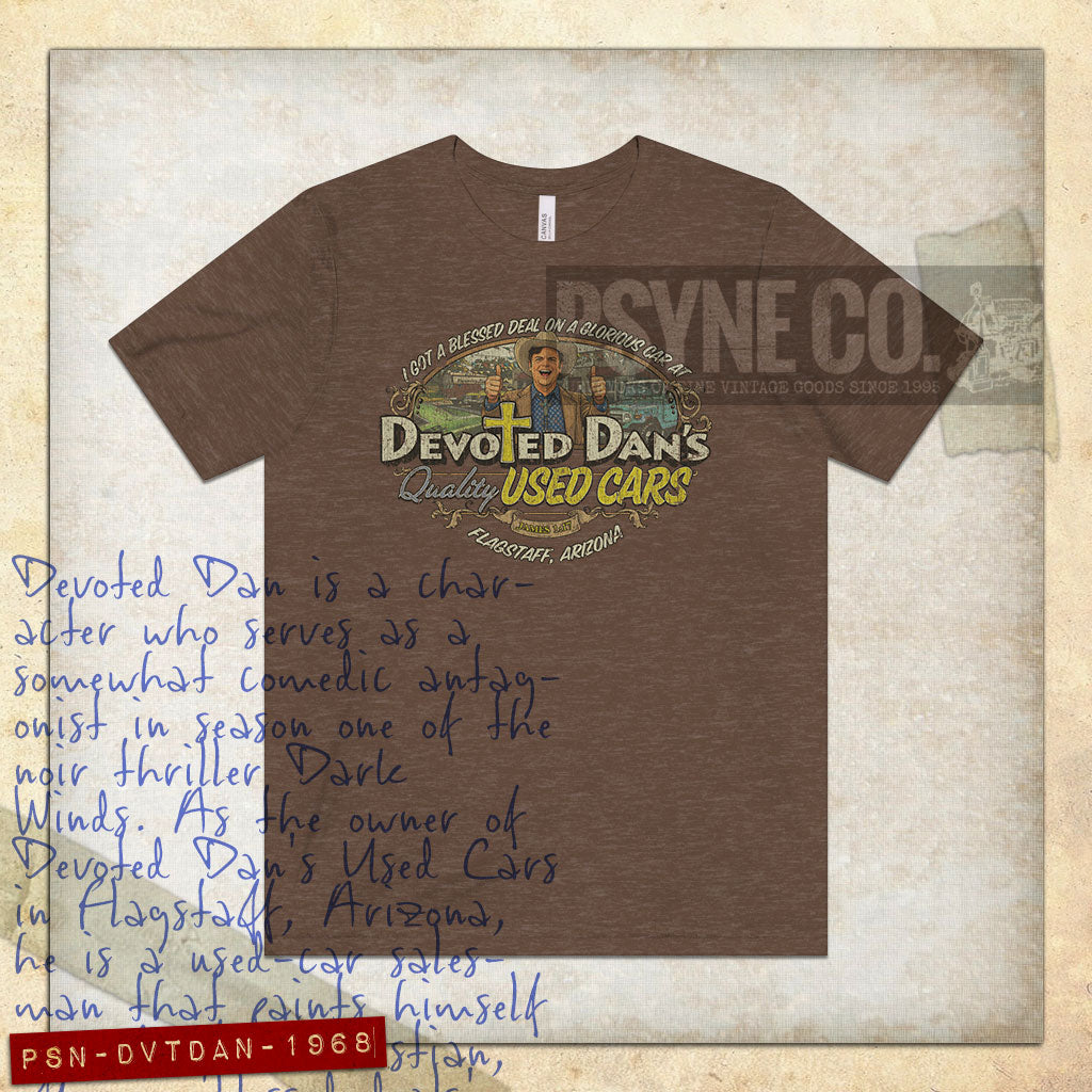 Devoted Dan's Used Cars 1968 Vintage Men's T-Shirt