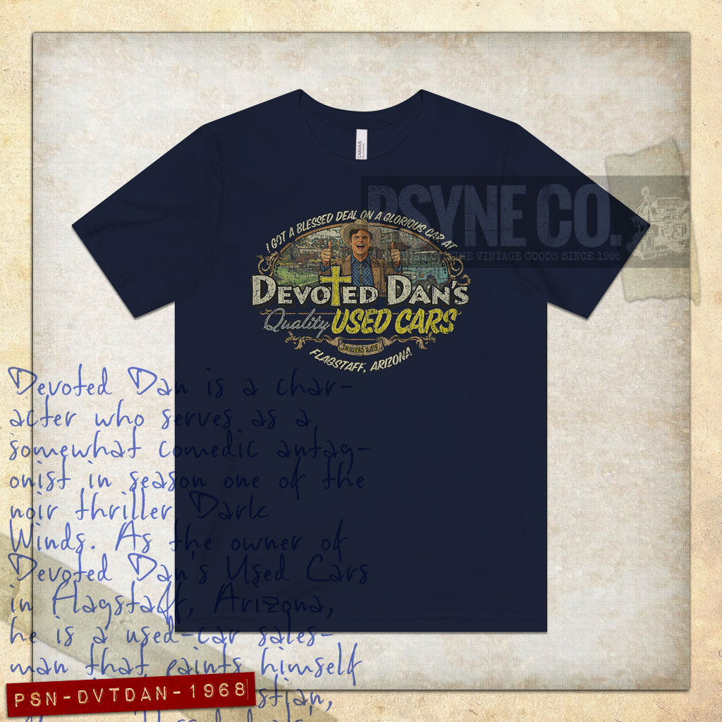 Devoted Dan's Used Cars 1968 Vintage Men's T-Shirt
