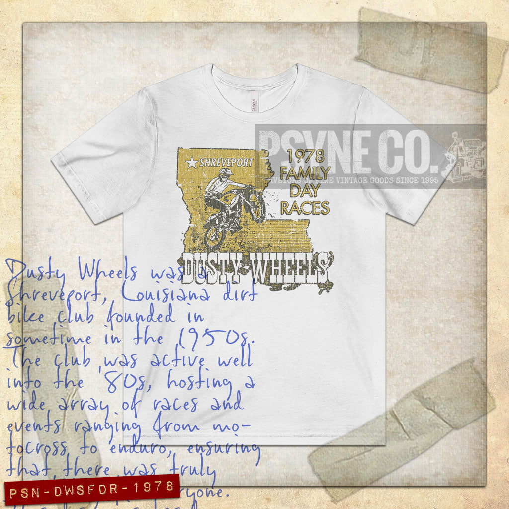 Dusty Wheels Shreveport Family Day Races 1978 Vintage Men's T-Shirt