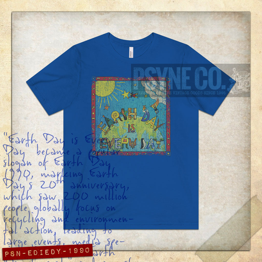 Earth Day is Every Day 1990 Vintage Men's T-Shirt