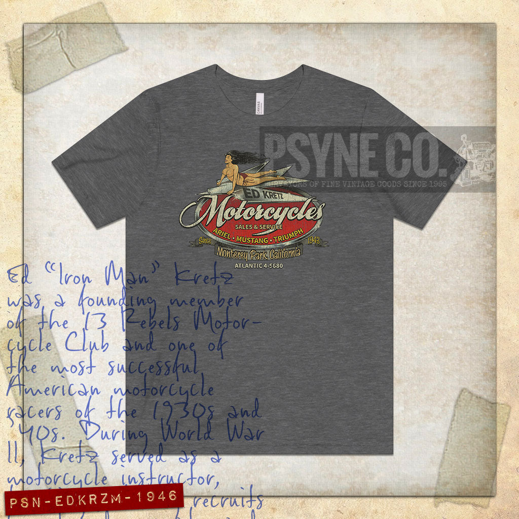 Ed Kretz Motorcycles 1946 Vintage Men's T-Shirt