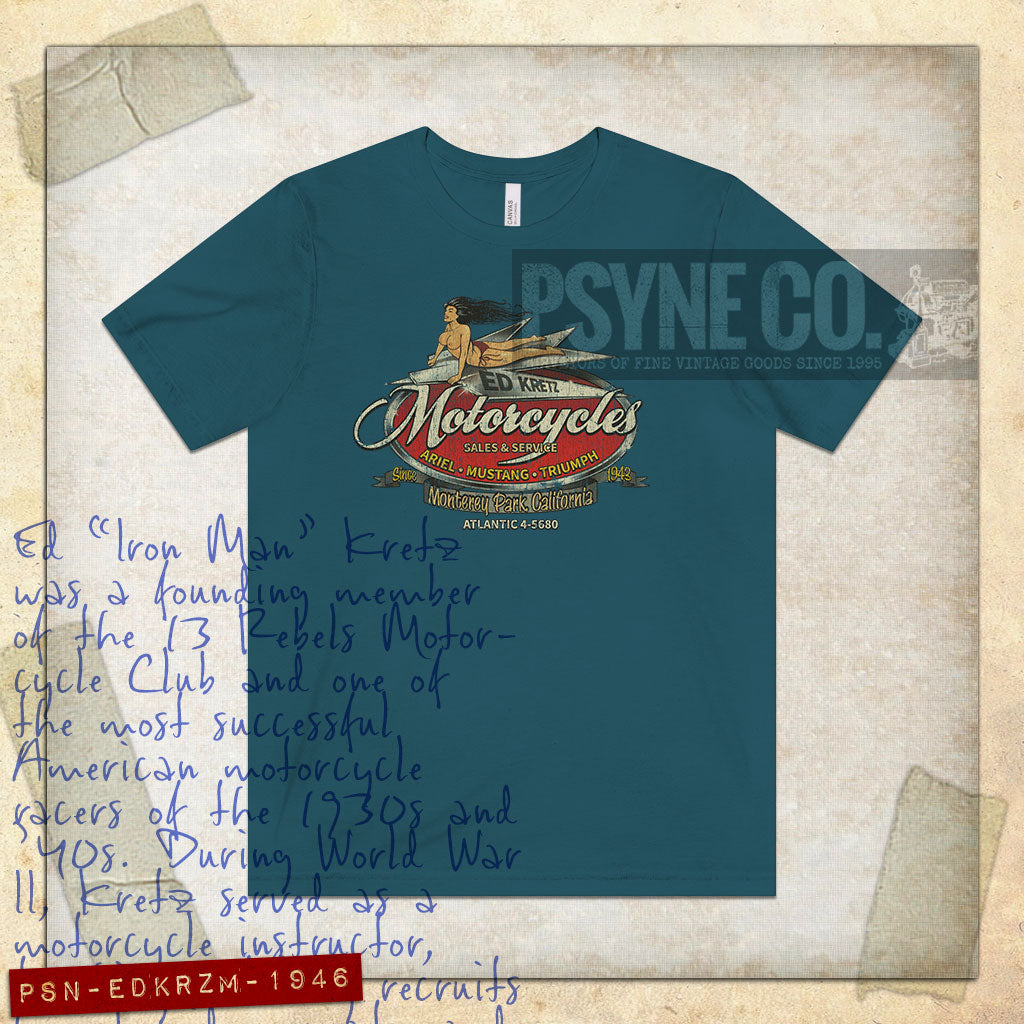 Ed Kretz Motorcycles 1946 Vintage Men's T-Shirt