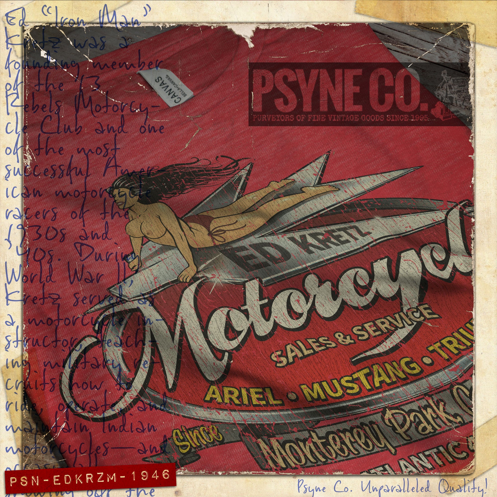 Ed Kretz Motorcycles 1946 Vintage Men's T-Shirt