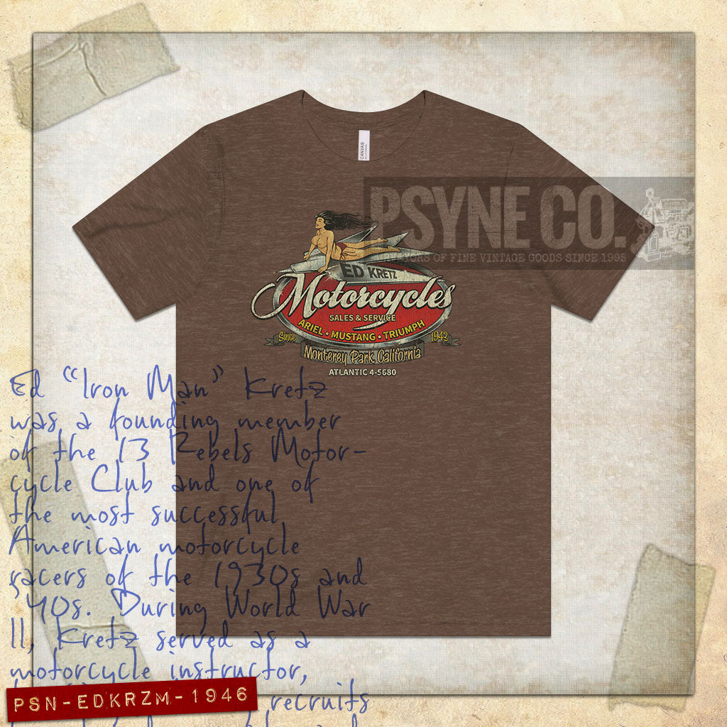 Ed Kretz Motorcycles 1946 Vintage Men's T-Shirt