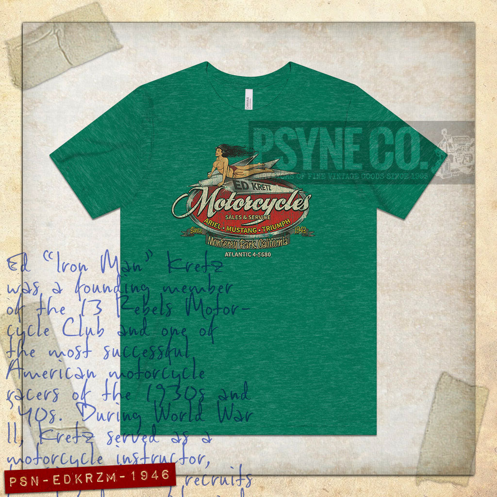 Ed Kretz Motorcycles 1946 Vintage Men's T-Shirt