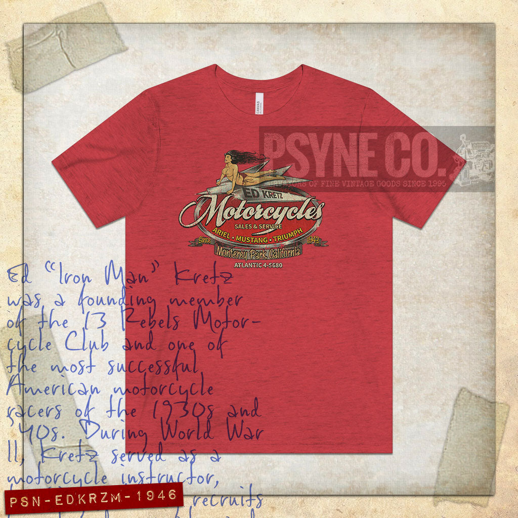 Ed Kretz Motorcycles 1946 Vintage Men's T-Shirt