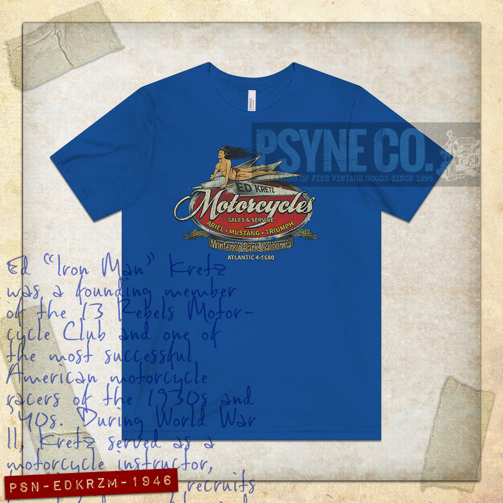 Ed Kretz Motorcycles 1946 Vintage Men's T-Shirt