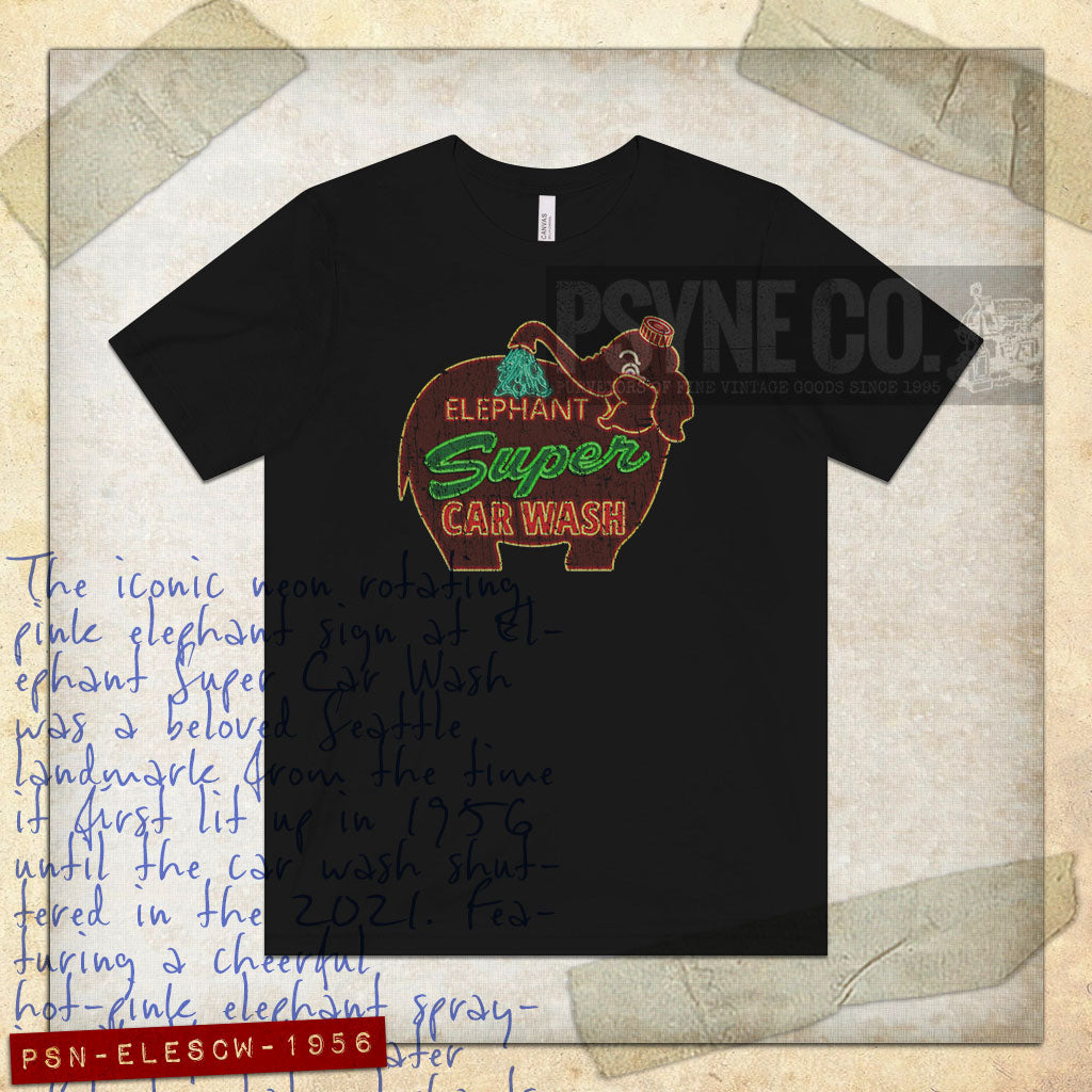 Elephant Super Car Wash 1956 Vintage Men’s T-Shirt