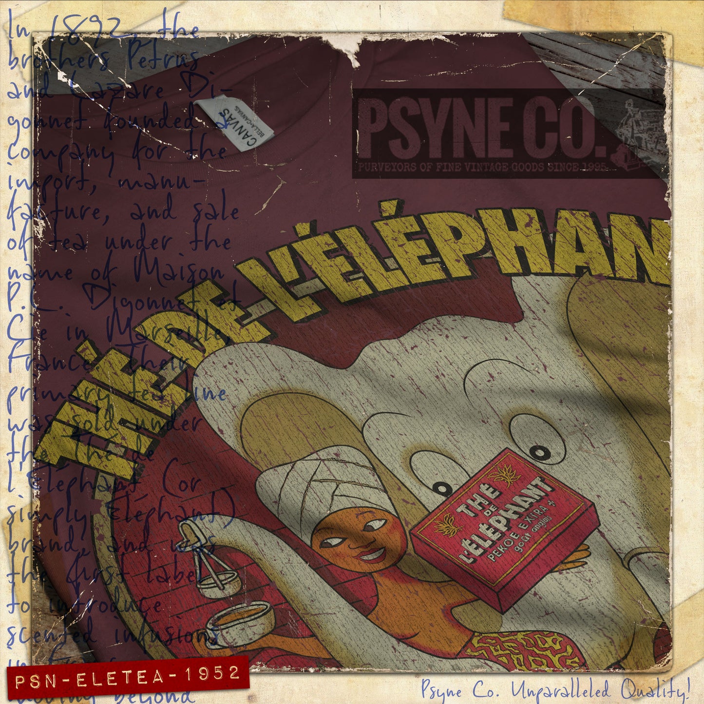 Thé de l'Éléphant 1952 Vintage Men's T-Shirt