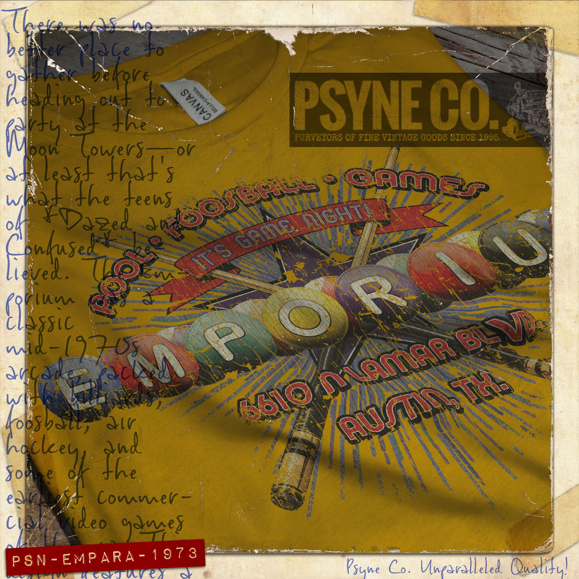 Emporium Arcade Austin 1973 Vintage Men’s T-Shirt