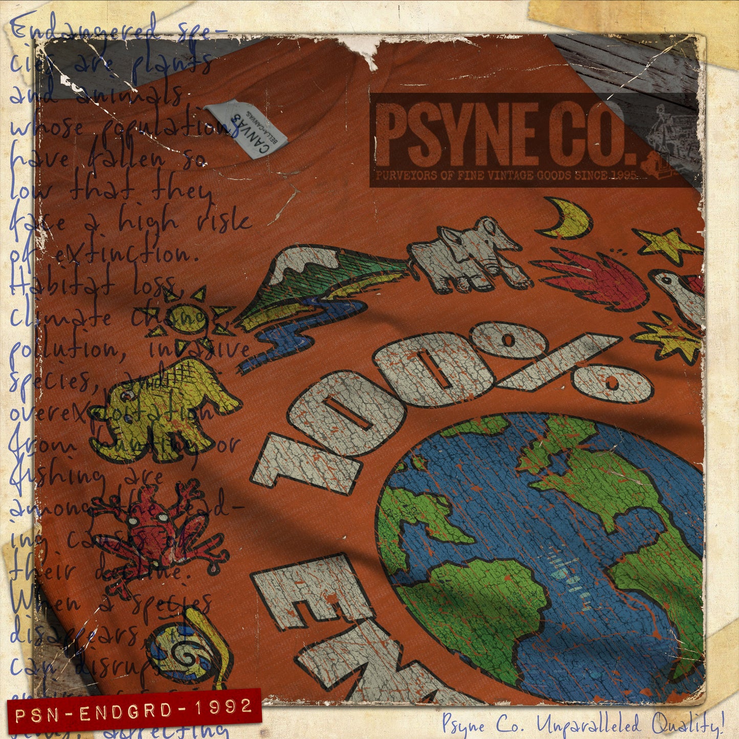 100% Endangered 1992 Vintage Men's T-Shirt