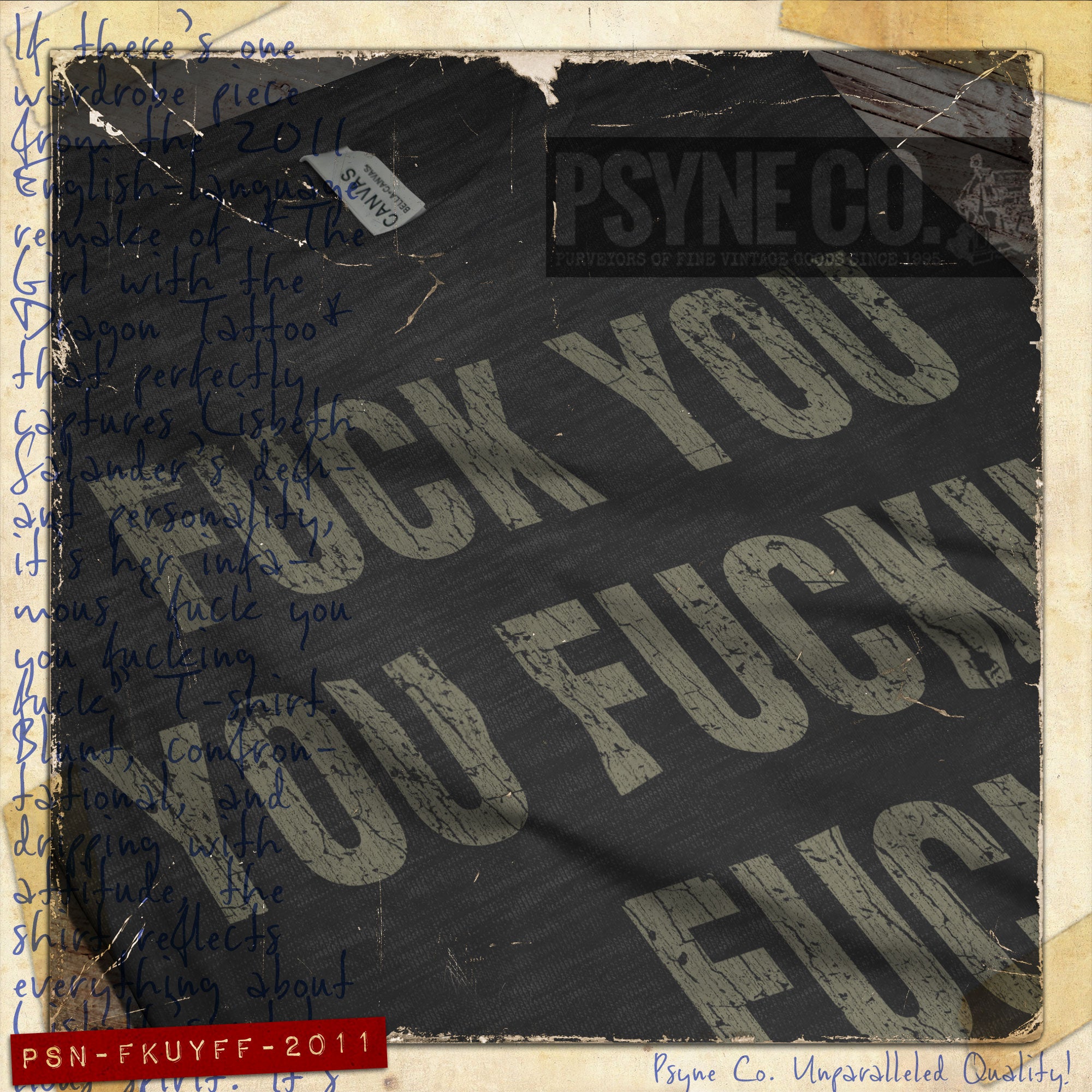 Fuck You You Fucking Fuck 2011 Vintage Men's T-Shirt