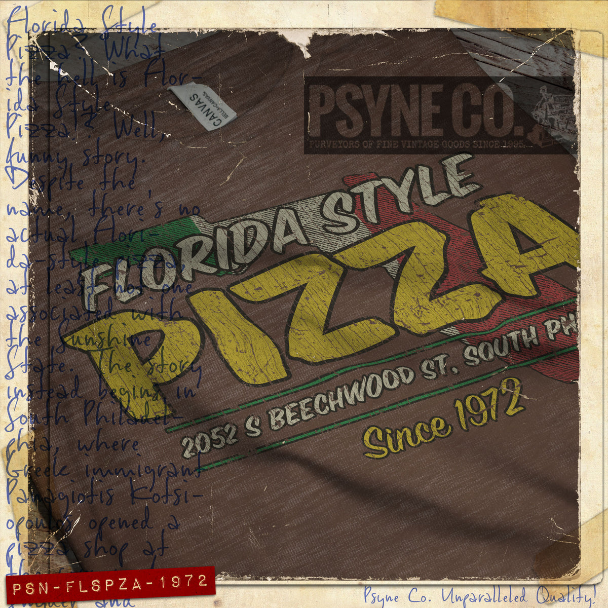 Florida Style Pizza 1972 Vintage Men's T-Shirt