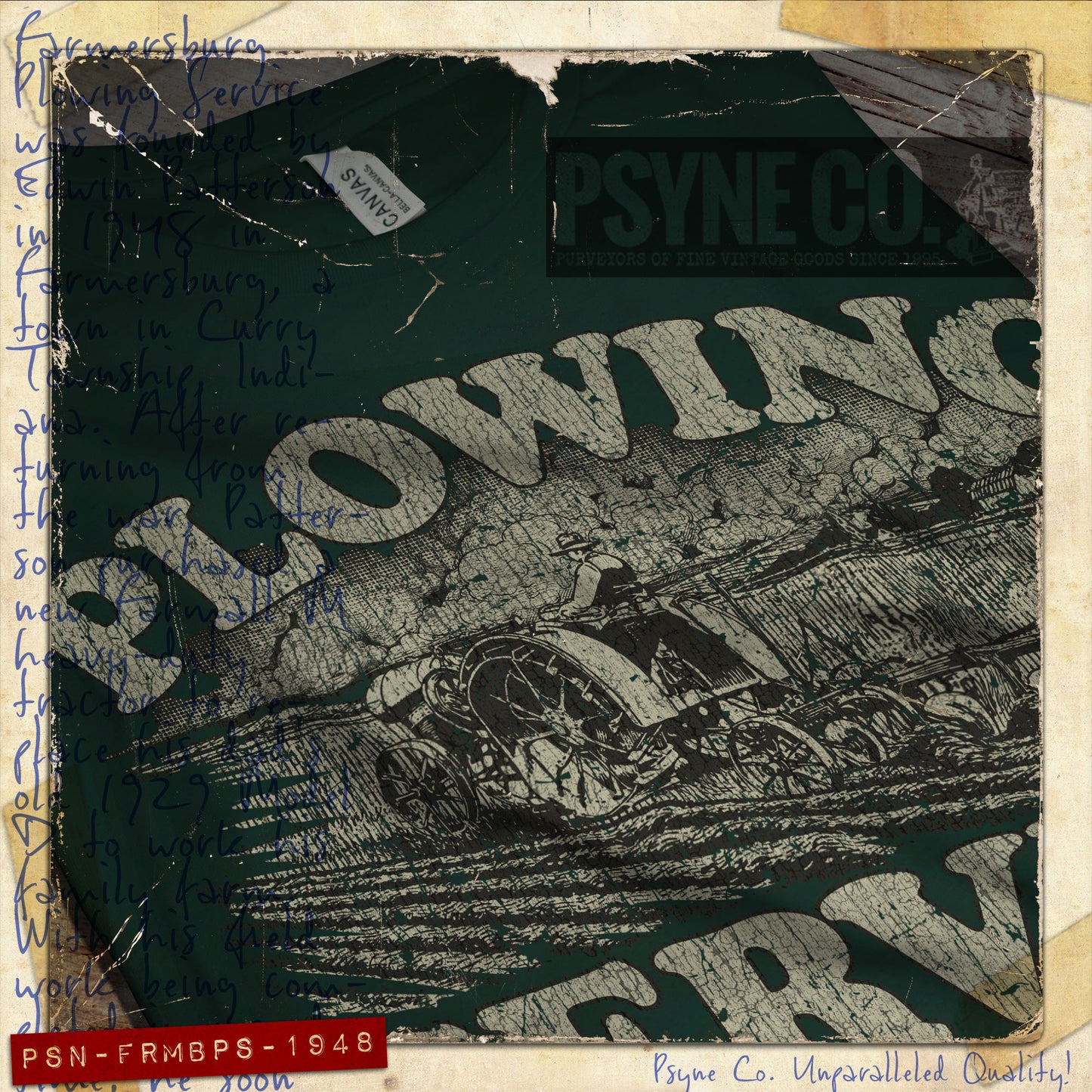Farmersburg Plowing Service 1948 Vintage Men's T-Shirt