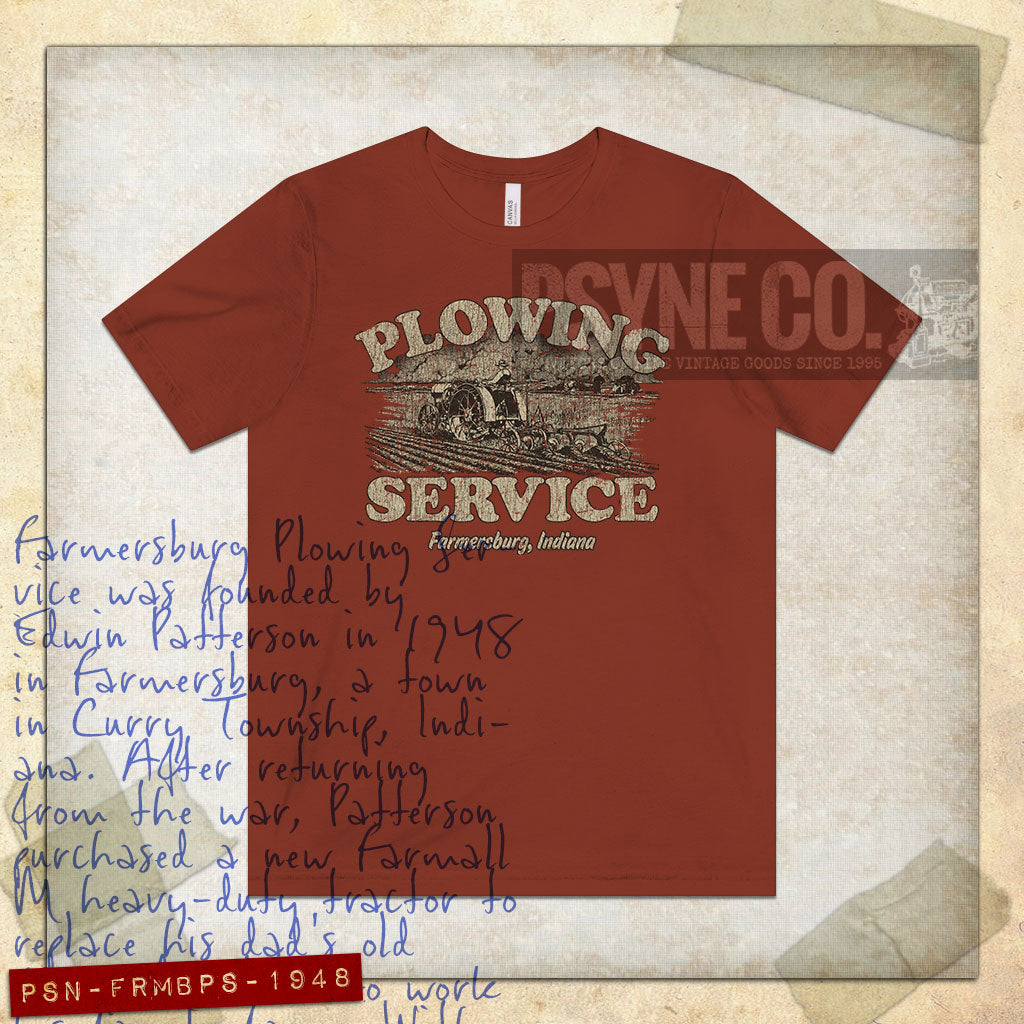 Farmersburg Plowing Service 1948 Vintage Men's T-Shirt