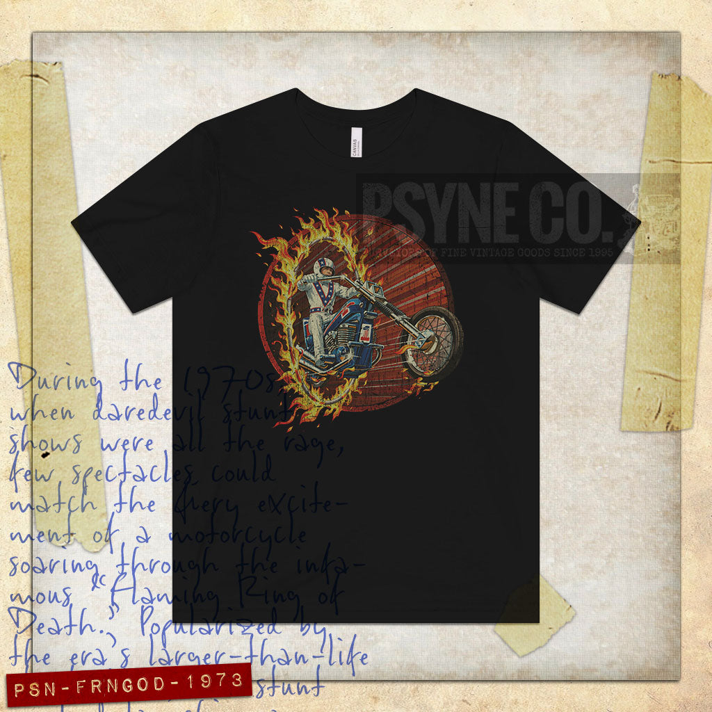 Flaming Ring of Death 1973 Vintage Men's T-Shirt