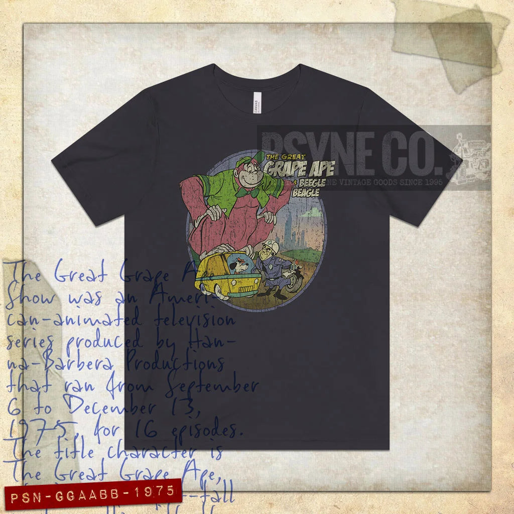 The Great Grape Ape and Beegle Beagle 1975 Vintage Men's T-Shirt