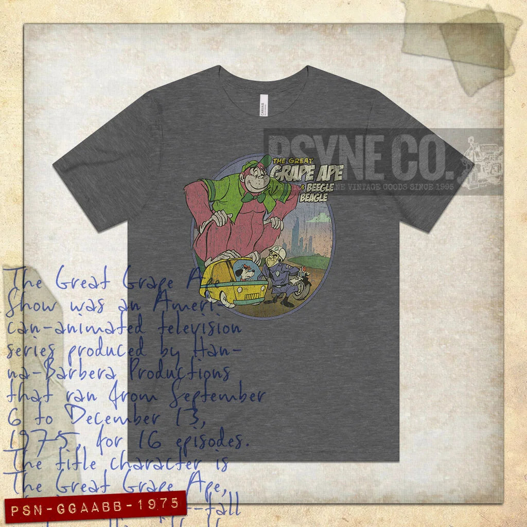 The Great Grape Ape and Beegle Beagle 1975 Vintage Men's T-Shirt