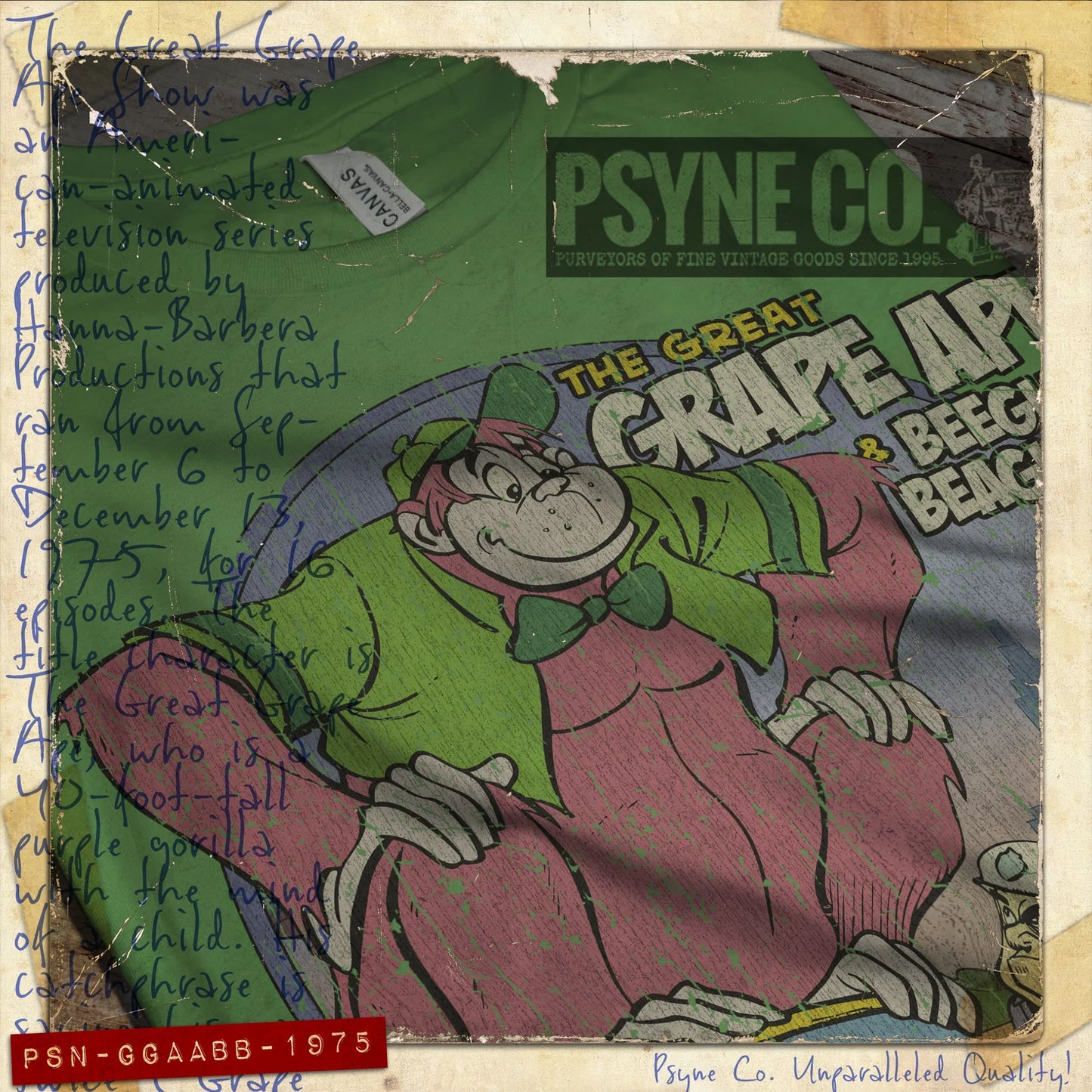 The Great Grape Ape and Beegle Beagle 1975 Vintage Men's T-Shirt